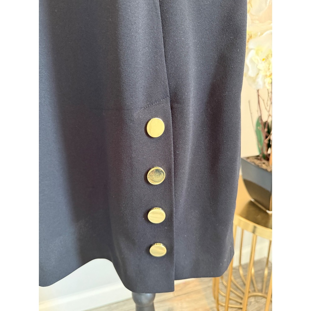 DKNY Womens Black Short Sleeve Button Detail Sheath Dress, Size 10 - Picture 2 of 7